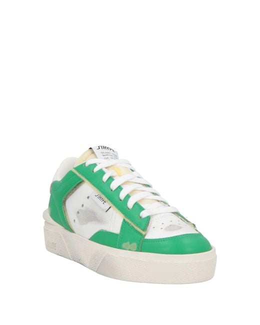 Strype Green Sneakers Leather, Textile Fibers