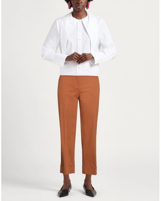 Momoní Brown Camel Pants Cotton, Elastane