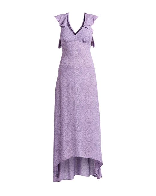 Etro Purple Maxi Dress Viscose, Elastane