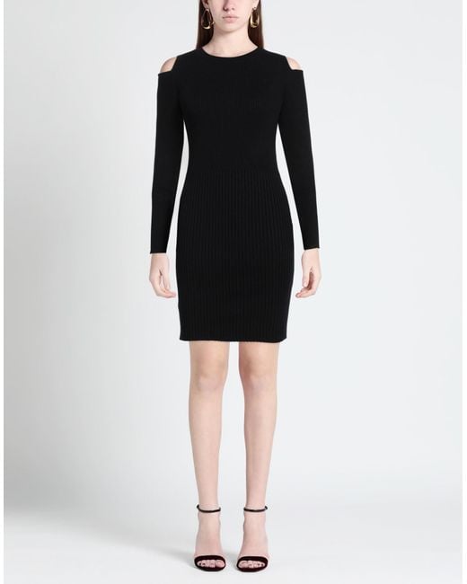 Pinko Black Mini Dress Viscose, Polyester, Polyamide