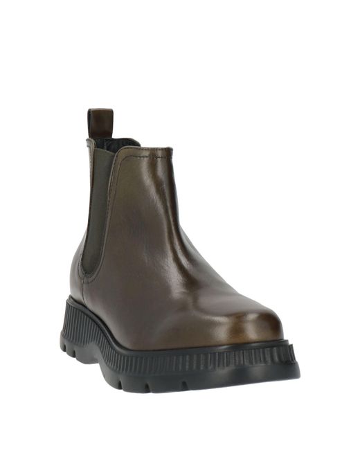 Carmens Brown Military Ankle Boots Leather