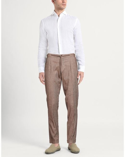 Luigi Borrelli Napoli Gray Chocolate Pants Cotton, Lyocell, Elastane for men