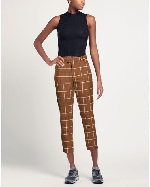 Dondup Brown Chocolate Pants Polyester, Virgin Wool, Elastane