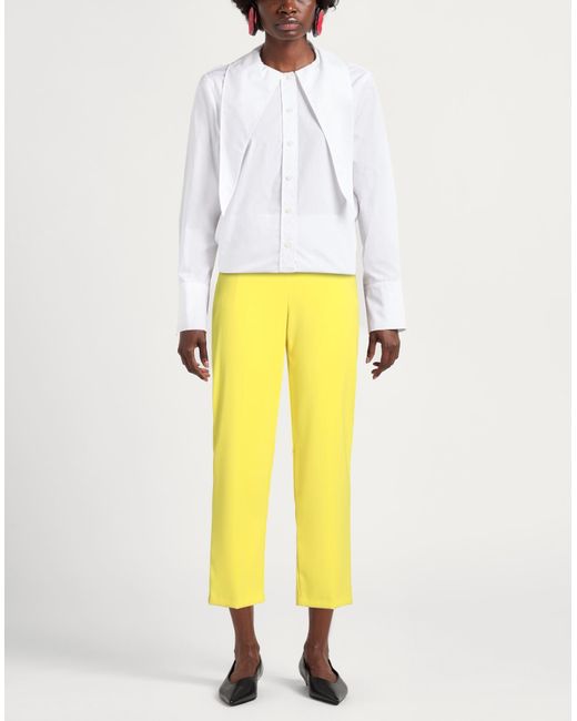 Pinko Yellow Pants Polyester, Elastane