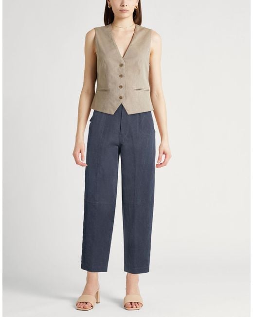 Gentry Portofino Blue Pants Cotton, Linen