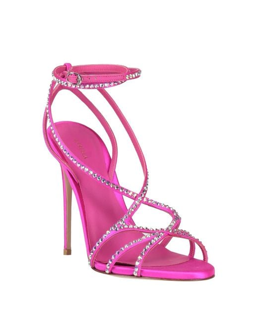 Le Silla Pink Fuchsia Sandals Textile Fibers