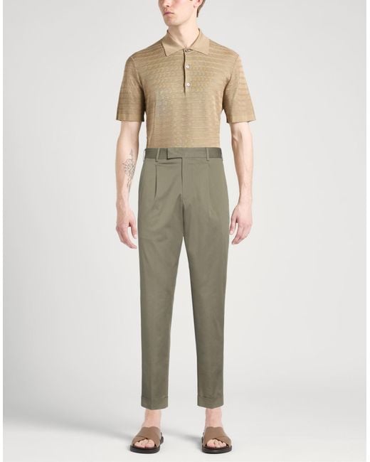 PT Torino Green Pants Cotton, Linen for men