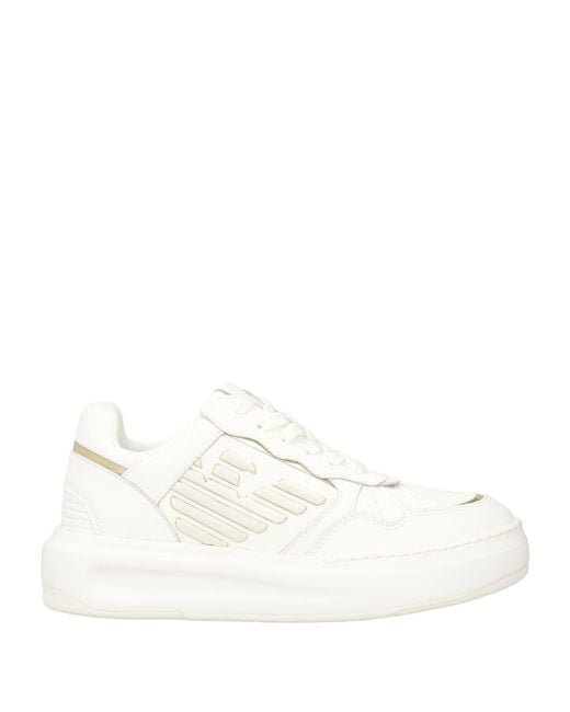 Emporio Armani Natural Sneakers Leather, Textile Fibers