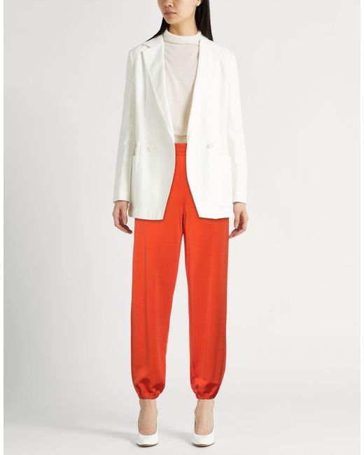 Jil Sander Red Pants Viscose, Virgin Wool, Polyamide, Elastane