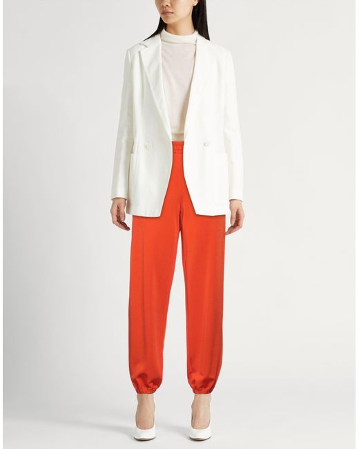 Jil Sander Red Pants Viscose, Virgin Wool, Polyamide, Elastane