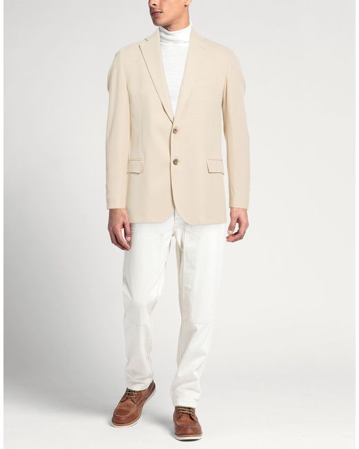 MULISH Natural Blazer Polyester, Viscose, Elastane for men