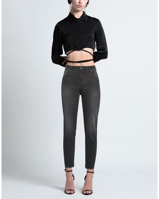 Pinko Gray Jeans Cotton, Polyester, Elastane