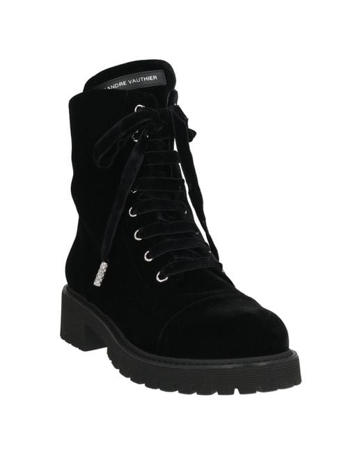 Alexandre Vauthier Black Ankle Boots Textile Fibers