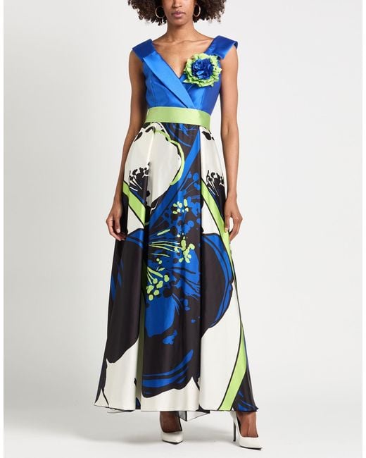 Camilla Blue Maxi Dress Polyester, Elastane