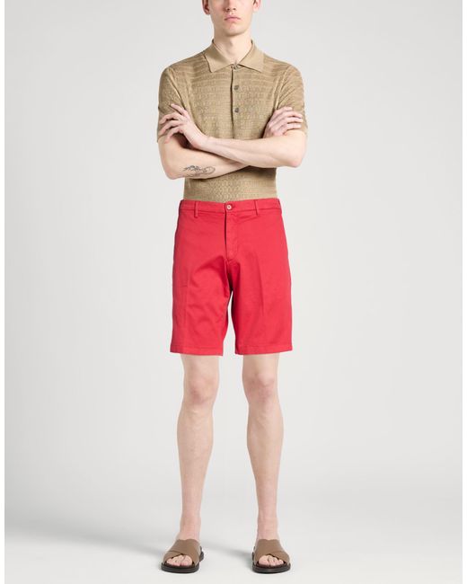 Fedeli Red Shorts & Bermuda Shorts Cotton, Elastane for men
