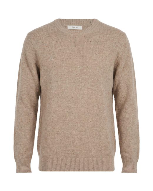SELECTED Brown Sweater Wool, Nylon for men
