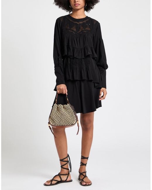 IRO Black Mini Dress Polyester, Elastane