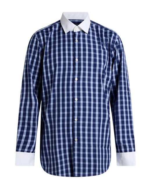 Boss Blue Shirt Cotton for men