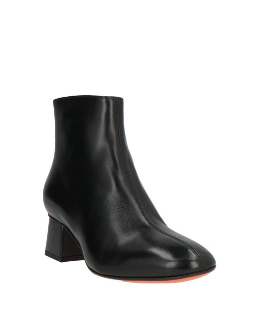Santoni Black Ankle Boots Leather