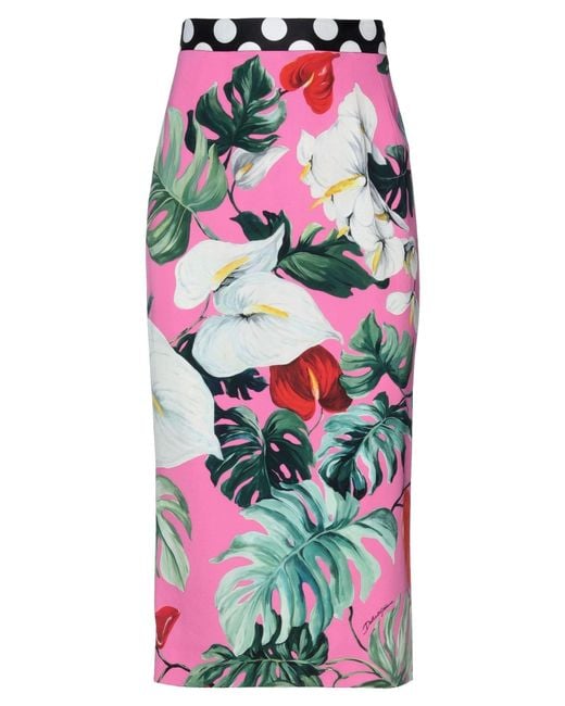 Dolce & Gabbana White Midi Skirt Silk, Elastane
