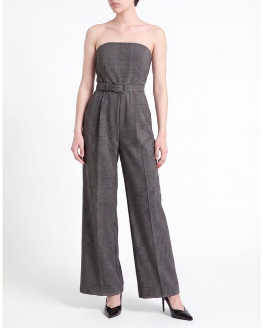 SIMONA CORSELLINI Gray Jumpsuit Polyester, Viscose, Elastane