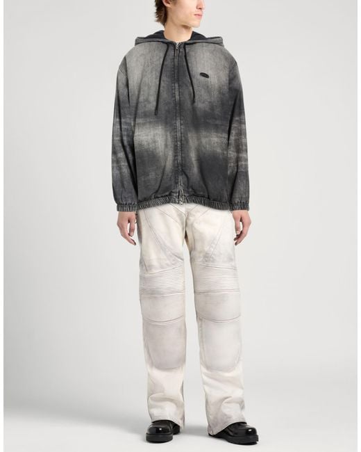 DIESEL Gray Denim Outerwear for men
