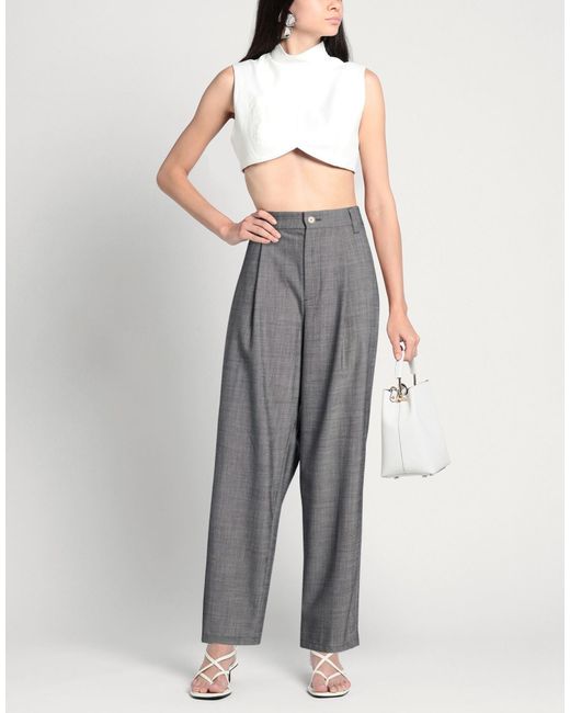 Department 5 Gray Pants Polyester, Virgin Wool, Elastane