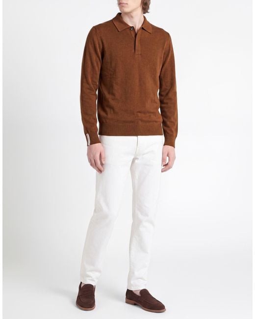 Alpha Studio Brown Sweater Geelong Wool for men