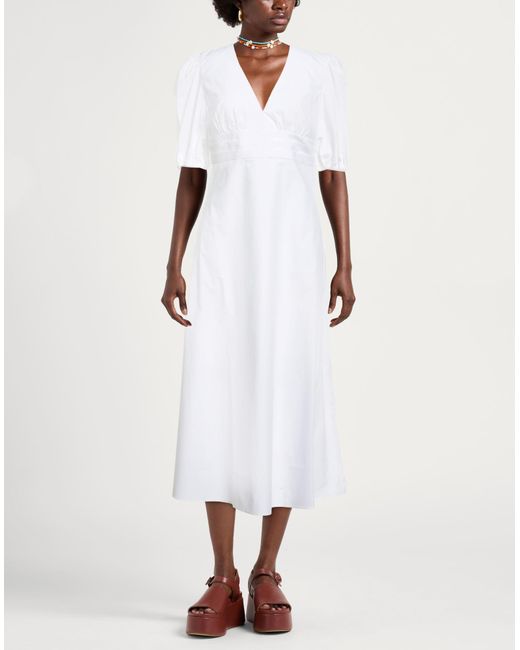 Caliban White Maxi Dress Cotton