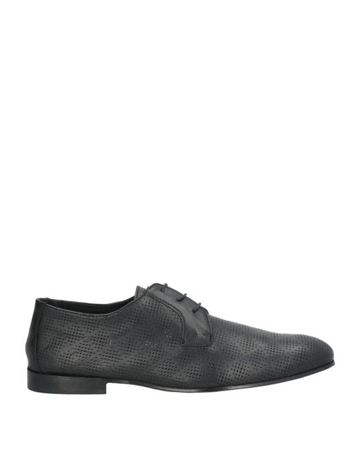 Baldinini Gray Lace-Up Shoes Leather for men