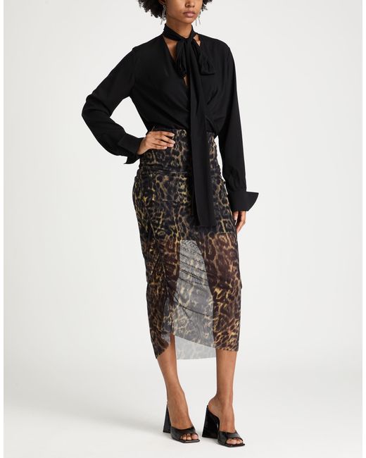 AllSaints Gray Midi Skirt Recycled Polyester, Polyester, Elastane