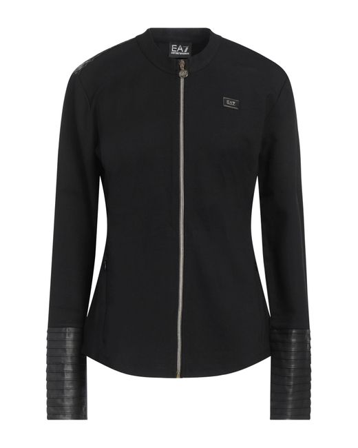 EA7 Black Sweatshirt Viscose, Polyamide, Elastane