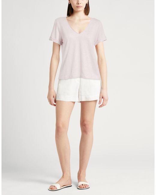 Majestic Filatures Pink Light T-Shirt Linen, Elastane