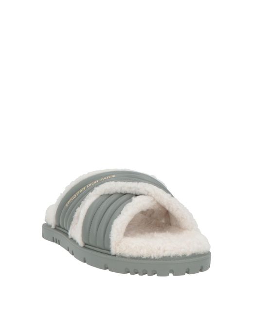 Dior Gray Sandals Lambskin, Shearling