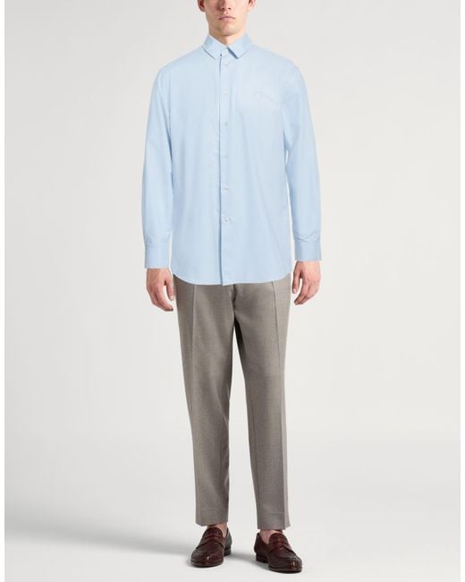 Trussardi Blue Shirt Cotton for men
