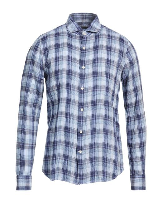 Savile Row Blue Light Shirt Linen for men