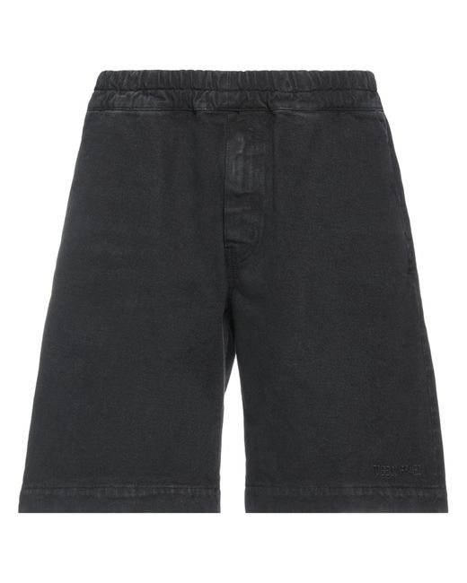 14 Bros Black Denim Shorts for men