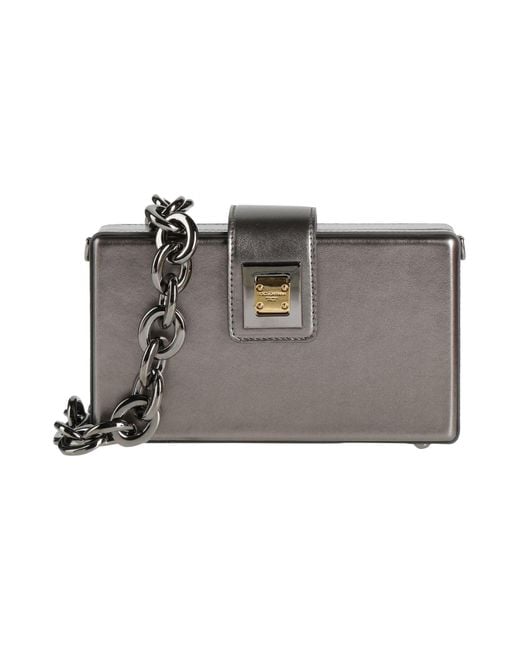 Dolce & Gabbana Gray Charcoal Cross-Body Bag Lambskin