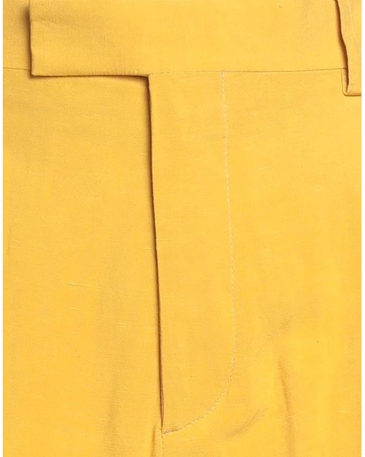 BRERAS Milano Yellow Mustard Pants Viscose, Linen