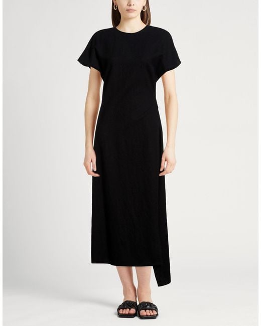 Alysi Black Chocolat Maxi Dress Virgin Wool