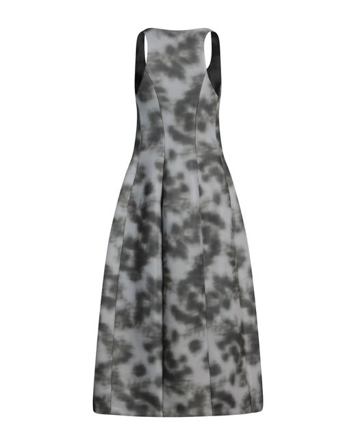 Philosophy Di Lorenzo Serafini Gray Lead Midi Dress Polyester, Elastane