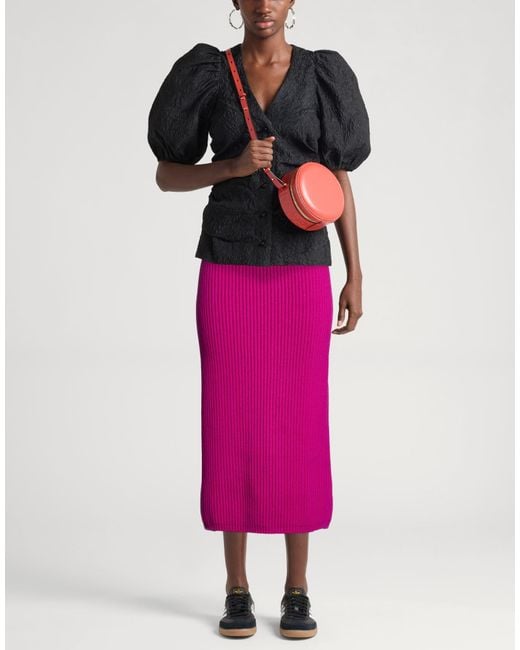 Calvin Klein Pink Midi Skirt Wool, Cashmere