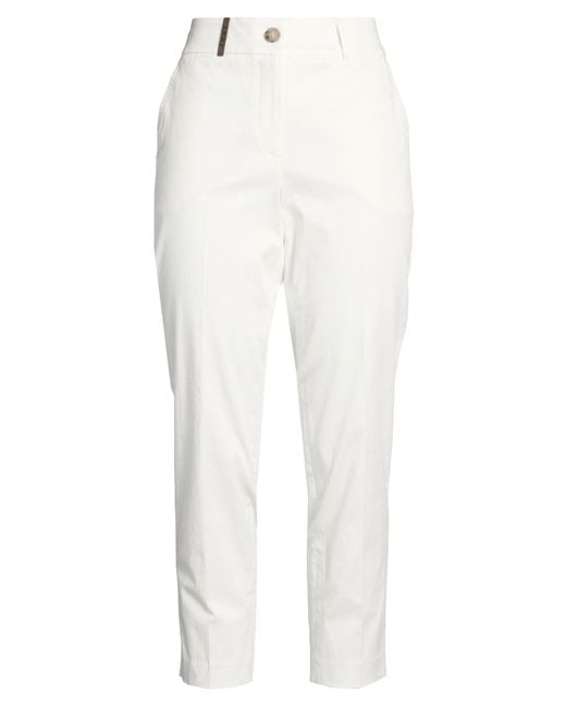 Peserico White Pants Cotton, Elastane