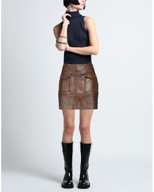 Sandro Brown Mini Skirt