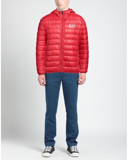 EA7 Red Down Jacket for men