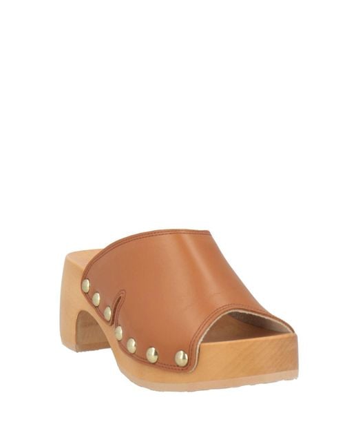 Scholl Brown Mules & Clogs Leather