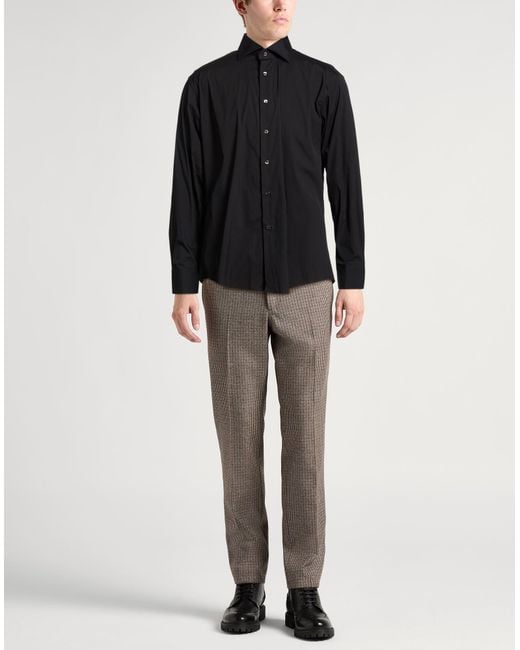 Brian Dales Blue Shirt Cotton, Polyamide, Elastane for men
