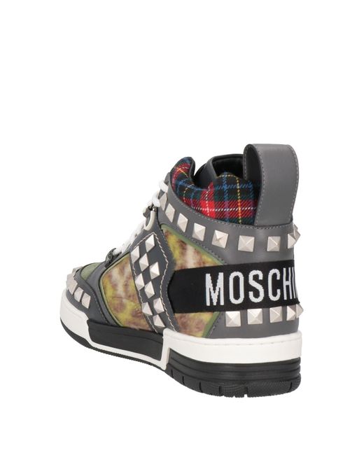 Moschino Green Military Sneakers Textile Fibers for men