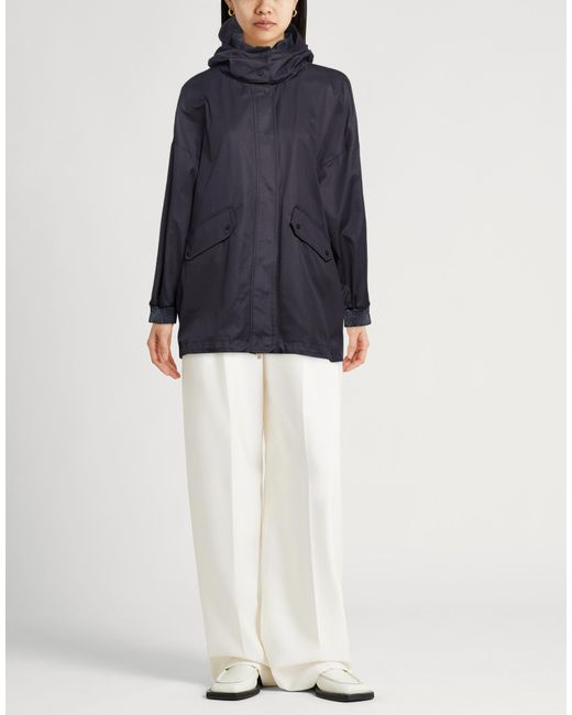 Herno Blue Overcoat & Trench Coat Cotton