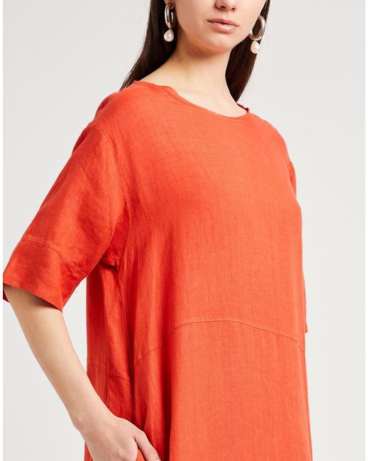 Rossopuro Orange Midi-Kleid